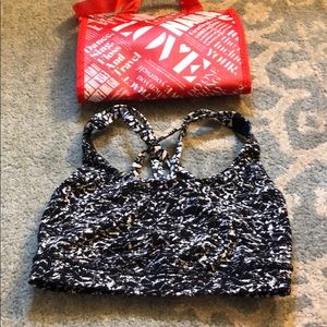 lulu lemon energy bra w/ pads & bag